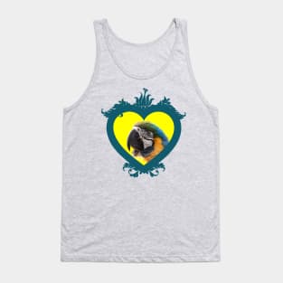 Parrot in a Heart Shaped Frame Tank Top